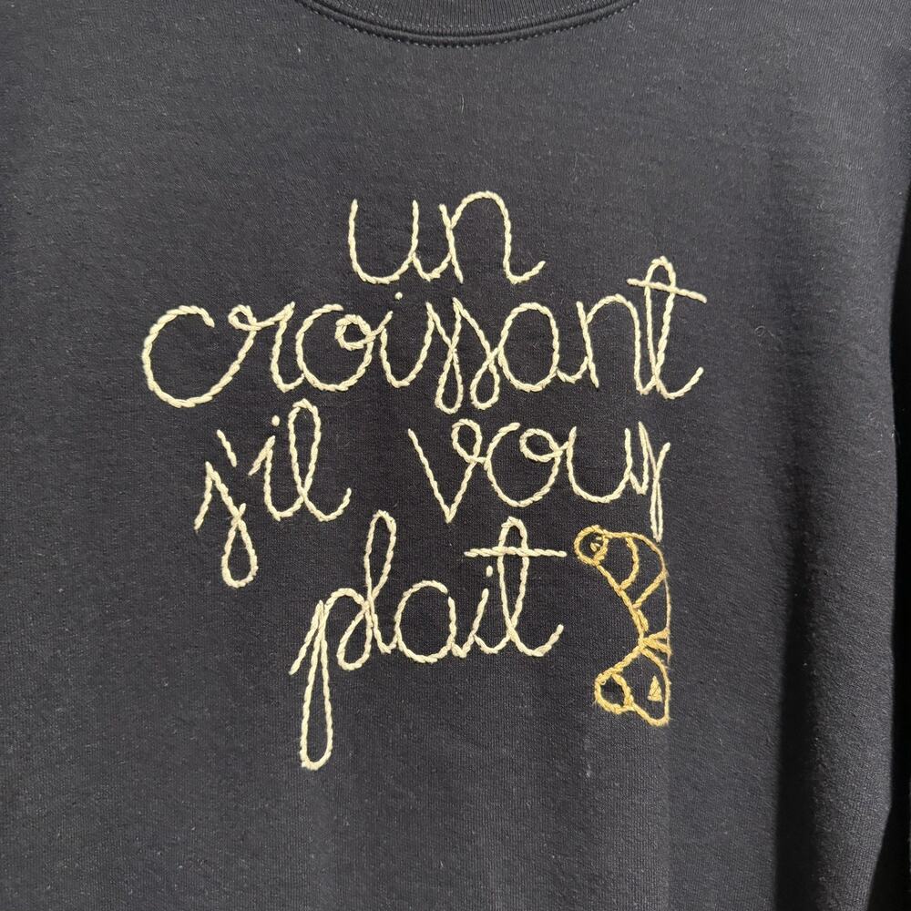 JRD Luxe Navy Blue Croissant Sweatshirt Size XL - Picture 2 of 5